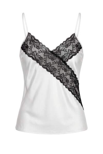 Trendyol Collection White-Black Lace/Satin Babydoll/Fantasy Nightgown Thmaw27...
