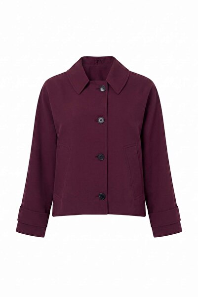 Trendyol Collection معطف كبير الحجم بلون البرقوق TWOSS26MO00013