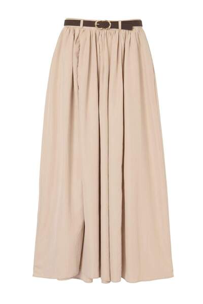 Drop by TrendyolMilla تنورة طويلة مريحة بحزام حجري TDRSS26ET00090