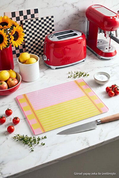 TRENDYOLMİLLA HOME Funtastic Patterned Glass Cutting Board 35X25 cm Tphss26Kt...