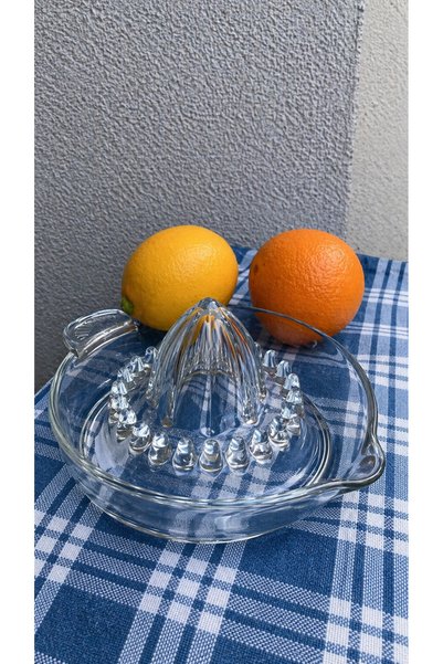 LUCKY CLOVER Large Size Glass Lemon Squeezer 16X8 cm |   Manual Citrus Kitchen Juicer