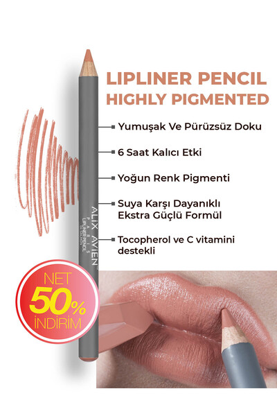 Alix Avien Uzun Süre Kalıcı Dağılma Yapmayan Nemlendirici Dudak Kalemi - Lipl...