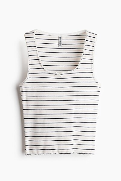H&M Delik Desenli Kolsuz Jarse Üst