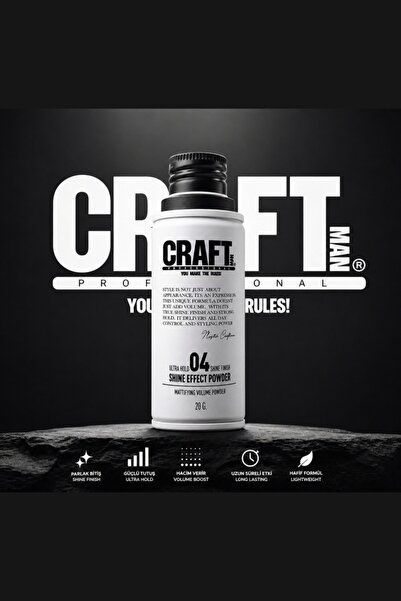 Craft Pudra Wax Ekstra Parlak Görünüm Kalıcı Hacim ve Güçlü Saç Sabitleyici