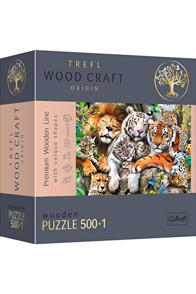 Trefl WOODEN PUZZLE 500+1 PIECES JUNGLE CATS