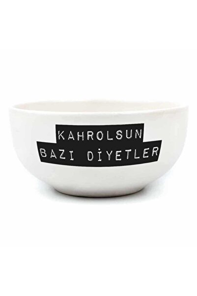 PALTO TASARIM Kahrolsun Bazı Diyetler Krem Seramik Kase - Hediye Seramik Kase