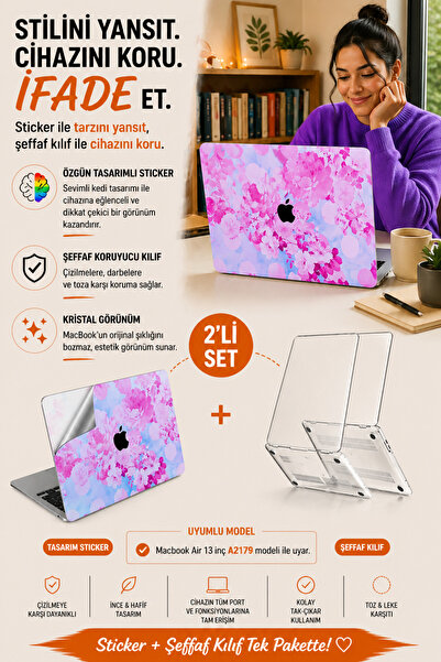 Mcstorey Macbook Air Kılıf 13inç Sticker Yapıştırma A2179 Ile Uyumlu Koruyucu...