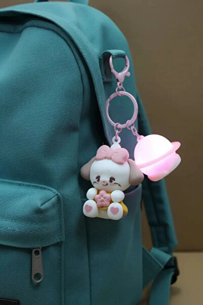 Miniso Mikko Lisanslı Souffle Figürlü Sümbül Detaylı Işıklı Anahtarlık 8,2 cm