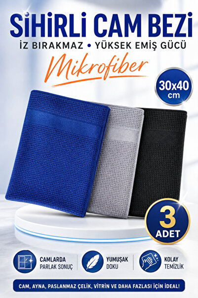 viyolmarketim Pachet de 3 cârpe de curățare din microfibră – Sticlă, bucătări...