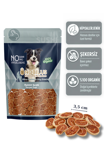 NOBİLUS Tavşan Etli Suşi Köpek Ödül Maması 80gr