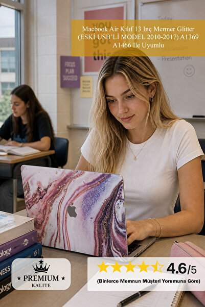 Mcstorey Macbook Air Kılıf 13 Inç Mermer Glitter (ESKİ USB'Lİ MODEL 2010-2017...