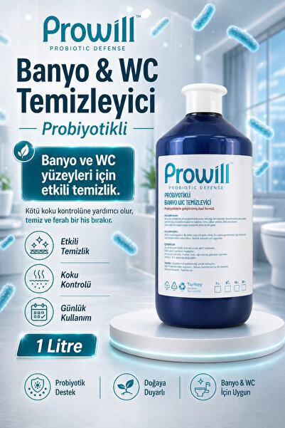 PROWİLL Banyo & WC Temizleyici 1 L | Probiyotikli, Kötü Koku Karşıtı