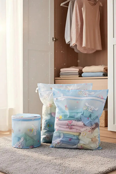 Miniso Sanrio Lisanslı Cinnamoroll Çamaşır Torbası – 3’lü Set Hassas Koruma S...
