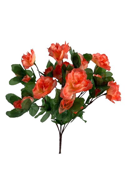 Nettenevime Yapay Çiçek Somon Açelya Demeti 7 Dallı 33*20cm