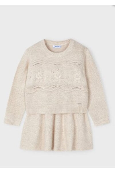 MAYORAL Girl's Knitwear Set 2-10 Years Old Cream