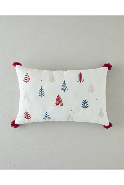English Home Pernă decorativă brodata PineJoy 33x50 cm Ecru