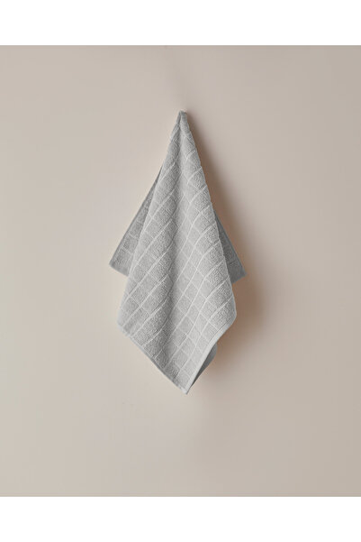 English Home Chequer Pamuk Yüz Havlusu 50x80 cm Gri