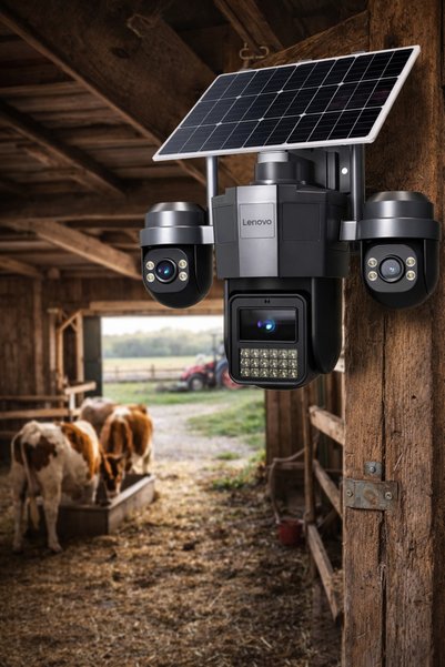 LENOVO x Opticam W14CZ4G Smart Solar 4G Kamera 256gb hafıza kartı desteği 3+3+3 MP Uzaktan Döner 3 Kamera