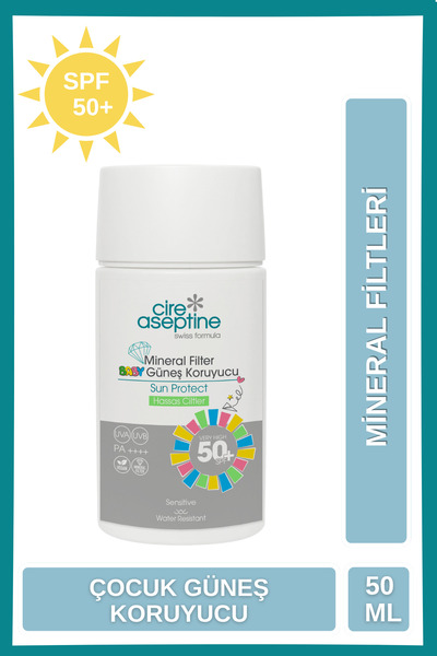 CIRE ASEPTINE Mineral Filtreli Güneş Kremi Çocuk & Hassas 50 Spf 50 ml