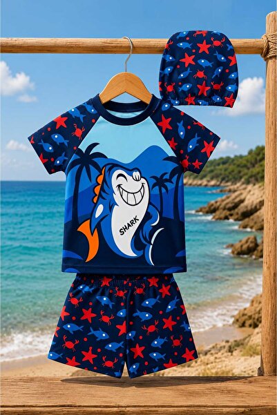 My Kids Wear Erkek Çocuk Desenli 3'lü Mayo Takımı 2-12 Yaş 12002