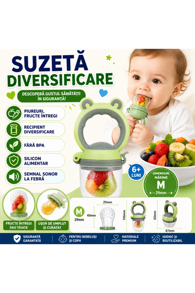 SMARTECH Suzetă pentru bebeluși, silicon moale, verde, mărimea M, 12 luni+