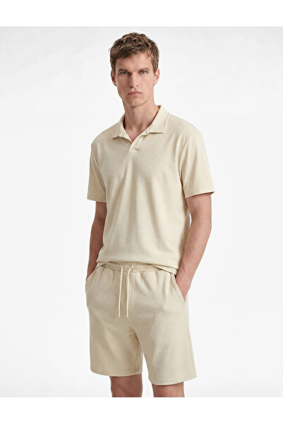 Koton Short Sleeve Regular Fit Viscose Blend Polo Collar Basic T-Shirt