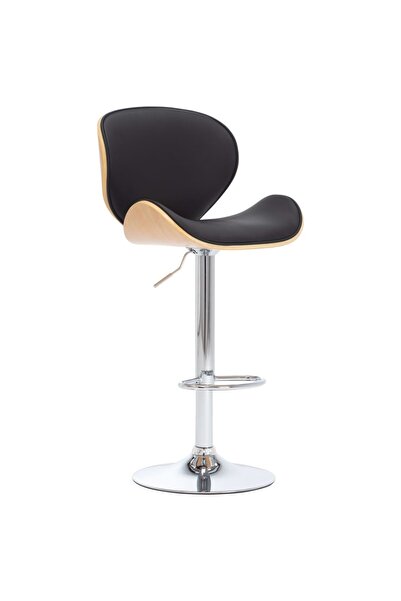 Concept Scaun de bar, negru, piele ecologică