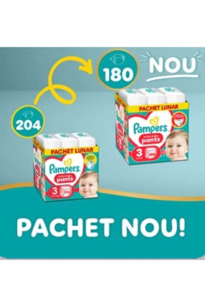 Pampers Scutece-chilotel Pantaloni XXL, cutie mărimea 3, pentru 6-11 kg, 180 bucăți