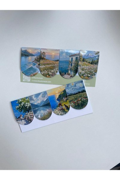 tinystoriestr Landscape Themed Magnetic Bookmarks - 8 Pieces