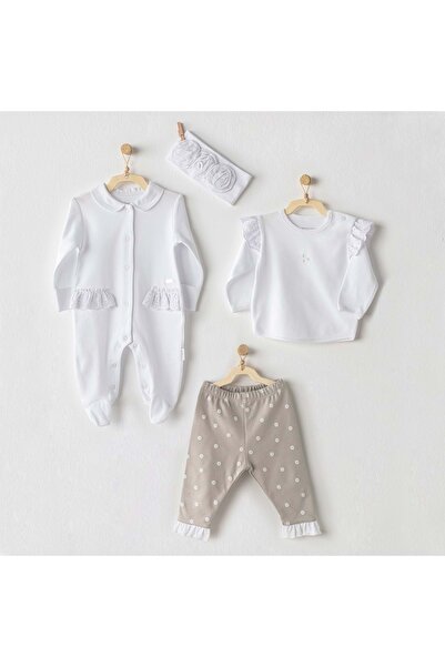 andywawa Beige Baby Girl Hospital Release Set of 4 Beige