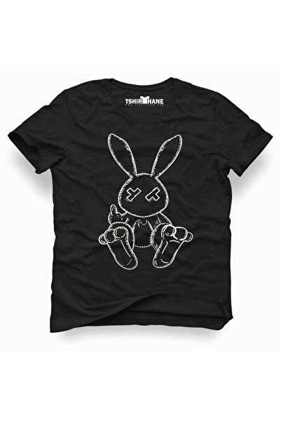 Tshirthane Rabbit Rabbit muška Štampano crna majica