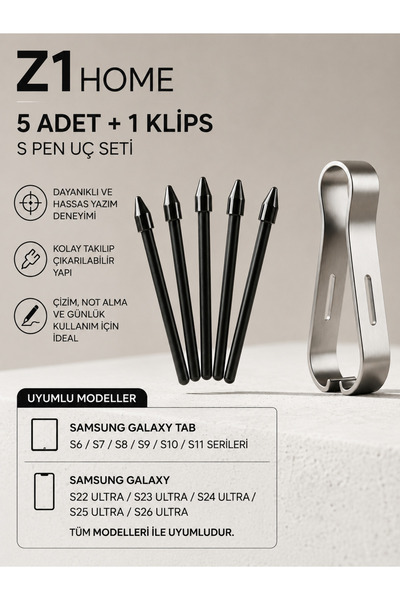 Z1 Home Samsung S PEN YEDEK UÇ TAB S6/S7/S8/S9/S10 TÜM SERİLERİ İLE UYUMLU