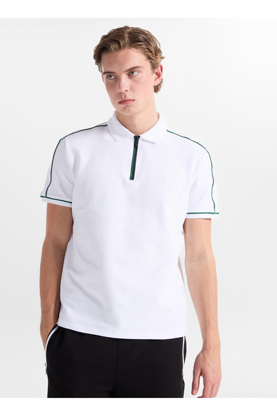 Discovery Expedition D6SM-TST3749 Beyaz Erkek Polo T-Shirt