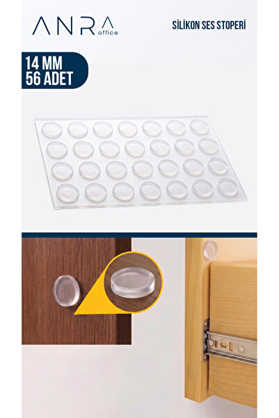 Anra 14 Mm 56 Adet Kendinden Yapışkanlı Şeffaf Silikon Dolap Kapağı Çekmece S...