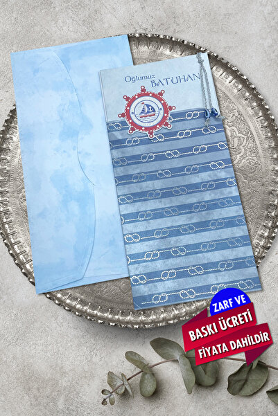 Cem Davetiye Sünnet Davetiyesi 1215 (100 Adet) Baskı Dahil