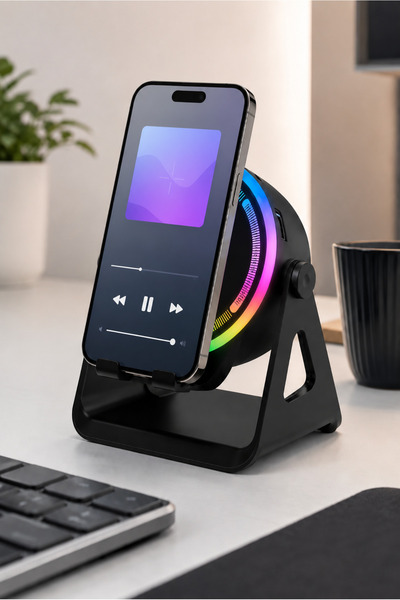 Zilvana Sensörlü Kablosuz Şarj Özellikli Bluetooth Hoparlör Standlı USB Şarjl...