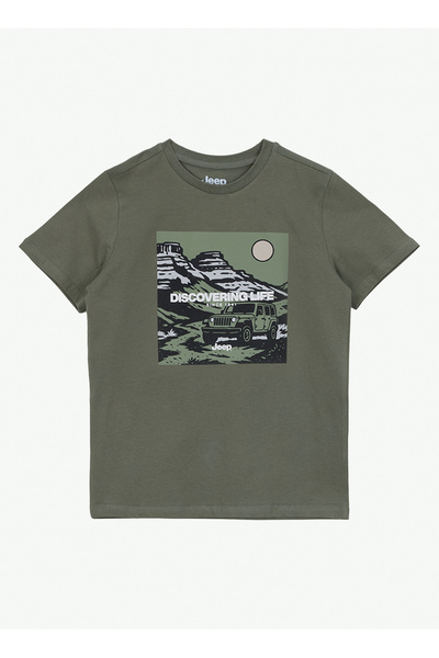 JEEP Haki Erkek Çocuk Baskılı T-Shirt J6SB-TST7677