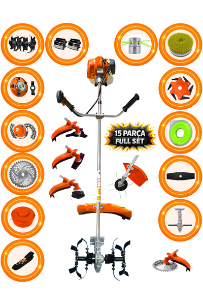 EISEnn Alman 11 In 1 V-torq 20 Hp Yan Tipi Ot Çim Çalı Biçme Tırpanı Toprak E...