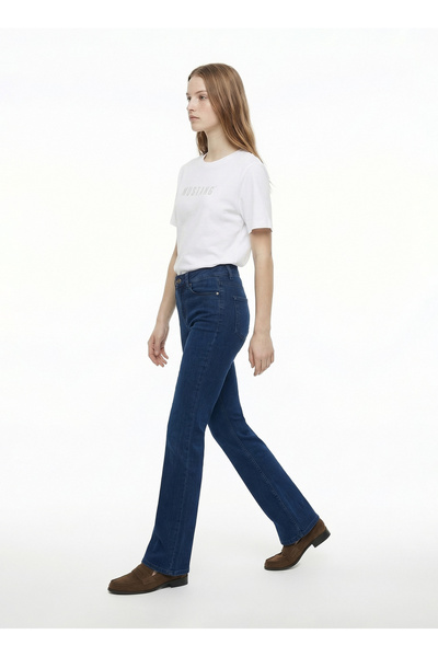 Mustang Lacivert Kadın Flare Yıkamalı Denim Pantolon GEORGIA SKINNY FLARE72