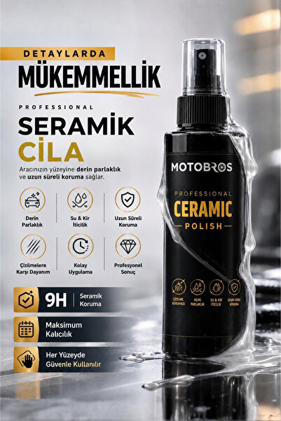 Motobros Oto Cila Seramik Etkili Araba Cilası Araç Cilası Boya Koruma Su ve K...