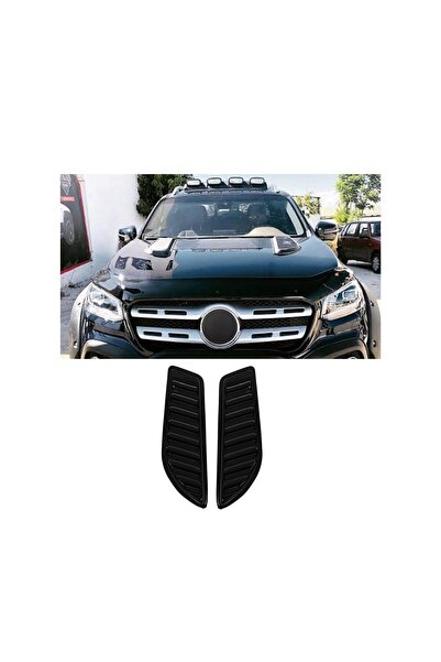 BRSPLAST Universal Kaput Üstü Havalandırma Izgarası Piano Black 2 Adet (UZUN)