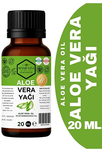 BEYARVİTA Aloe Vera Yağı 20 ml - Karışımsız - Doğal Ve Saf - Cam Şişe