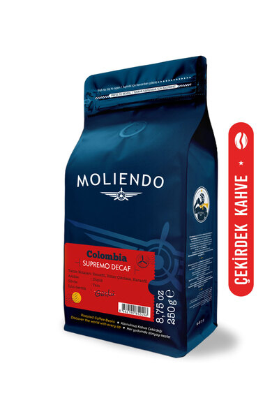 Moliendo Finest Coffee Colombia Supremo Decaf (KAFEİNSİZ) Yöresel Kahve (Çeki...