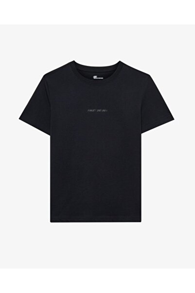 SKECHERS W Essential Crewneck T-shirt S2510029 Kadın Tişört SİYAH