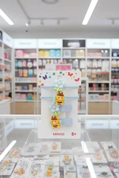 Miniso Licensed Set of 4 Hair Clips with Cute Animal Figures, Colorful Access...