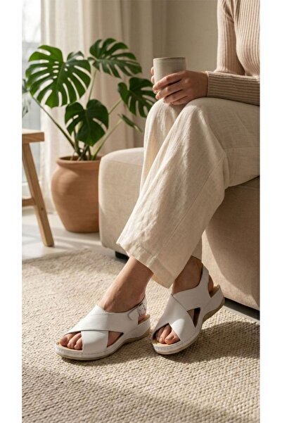 Tellus Women's Genuine Leather Summer Sandals, Open Toe, Anatomical Insole, 2...