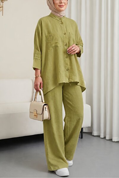 Modamorfo Doppeltaschen-Halbarm-Freizeithemd-Set -f.green