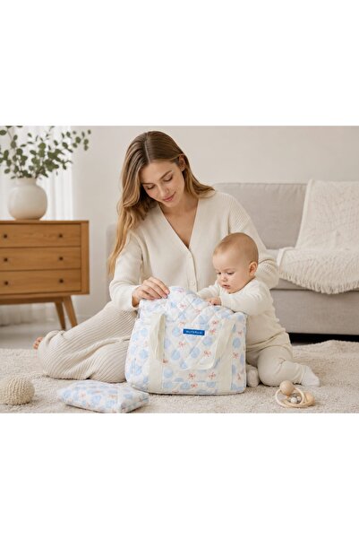 WOLF & ROCK 100% Quilted Waterproof Mother Baby Care Travel Bag and Organizer