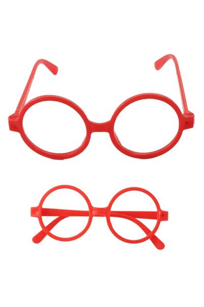 partidolu Kırmızı Renk Camsız Oyuncak Okuma Gözlüğü Potter Model Parti Gözlüğ...