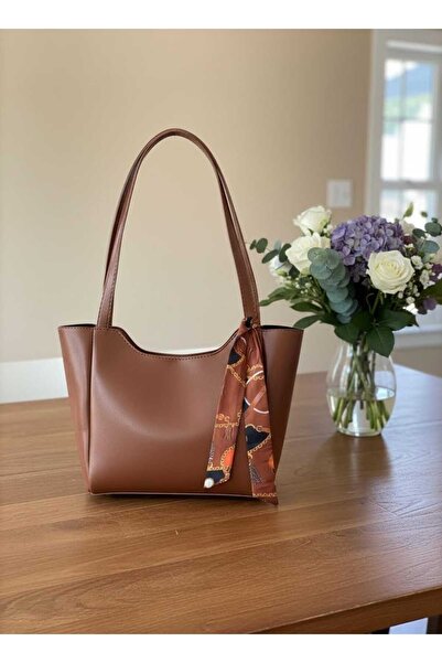 Judour Bags Geantă de mână și de umăr Shopper pentru femei cu eșarfă, fermoar...